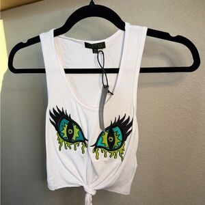 NEW - Dolls Kill Trippy Eyes Tank Top